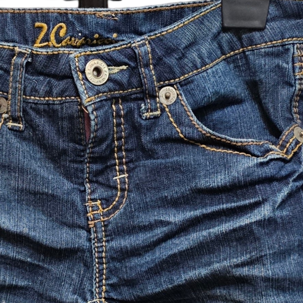 Z. Cavaricci Girls Denim Shorts Size 12 | Dark Wash Jean Bermuda Shorts - Picture 4 of 10